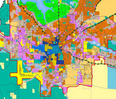 Colorful map of Tallahassee
